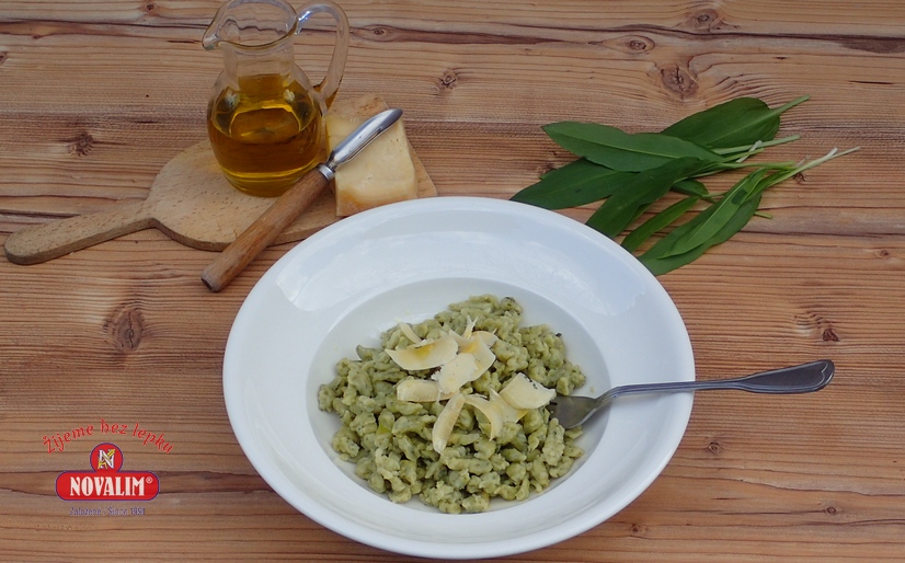 bezlepkové halušky s medvedím cesnakom